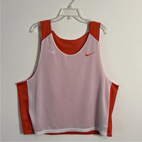 Nike Reversible Orange/White Mesh Dri-Fit Practice Jersey Men’s Lg Basketball - Picture 2 of 14